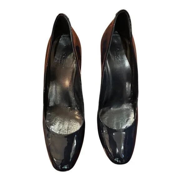 Gucci Patent Leather Pumps - Navy - Picture 2 of 6